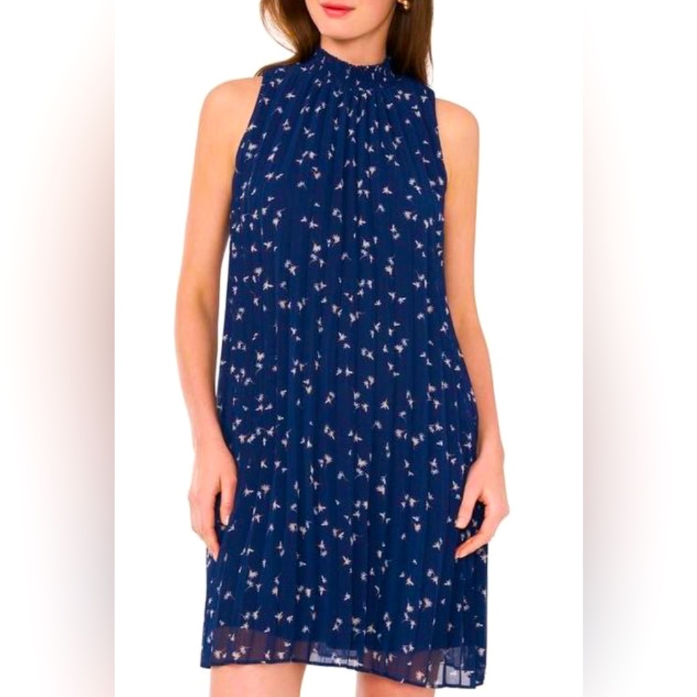 Halogen floral pleat swing dress